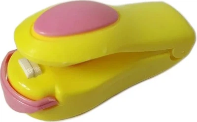 Запайщик пакетов ручной MHZ Korea Type Mini Sealing 7302, желтый с розовым