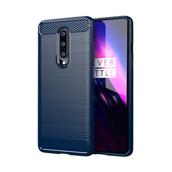 Чохол Lenuo Carbon Fiber для OnePlus 8 Navy Blue