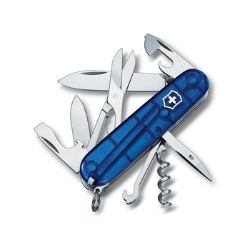 Складаний швейцарський ніж Victorinox Vx13703.T2 Climber 15 функцій 91 мм синій-напівпрозорий