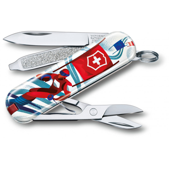 Складной швейцарский нож Victorinox Vx06223.L2008 Classic LE Ski Race 7 функций 58 мм спортивный дизайн