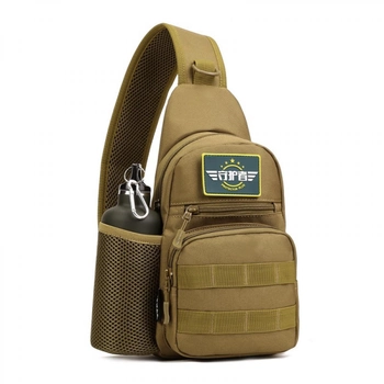 Тактична військова сумка рюкзак EDC однолямочний Protector Plus X216 Coyote