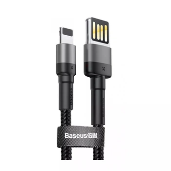 Кабель BASEUS CALKLF-GG1 Lightning Cafule special edition 100см 2.4A gray/black