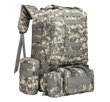 Рюкзак тактичний військовий з підсумками Tactical Backpack A08 50 л pixel