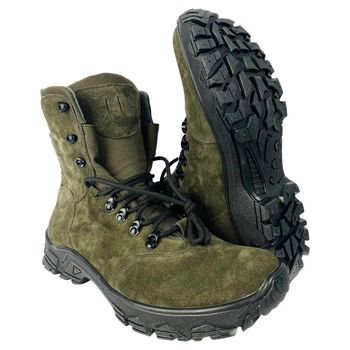 Берці тактичні зимові черевики високі шкіра зелені розмір 40