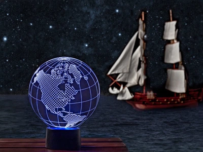 Змінна пластина для 3D світильників "Глобус" 3DTOYSLAMP