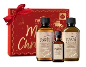 Різдзвяна подарункова коробка Nashi Argan для всех типов волос 200ml/200ml/30ml