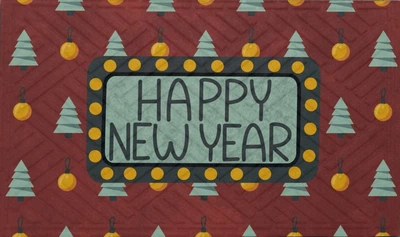 Новогодний коврик в коридор "New Year" 45см*75см на резиновой основе 602-157