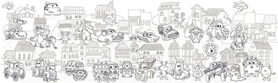 Шпалери-розмальовки Тачки з Диваками 60*200 C-200012