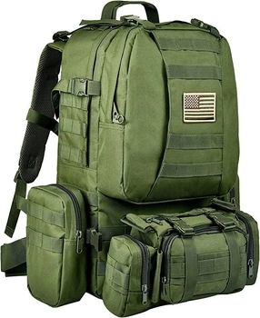 Американський тактичний рюкзак Molle Army Assault QT&QY 60 літрів Green