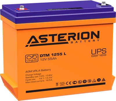 Аккумуляторная батарея Asterion DTM 1255L 12V 55 Ah