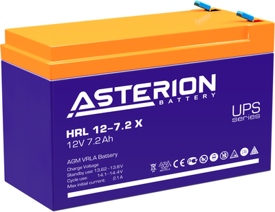 Аккумуляторная батарея Asterion HRL 12-7.2X 12V 7.2 Ah