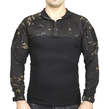 Рубашка тактическая убокс Pave Hawk PLY-11 Camouflage Black 3XL мужская с карманами на рукавах на липучках TR_7865-42493