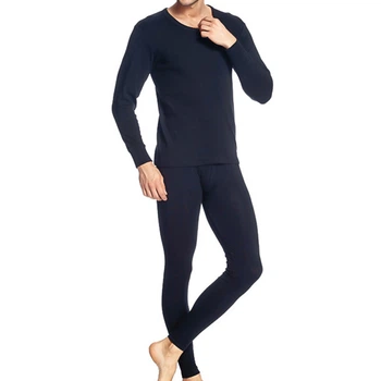 Термобелье мужское Septwolves 08001 Blue (2XL) хлопковое утепленное на осень-зиму с круглым вырезом под одежду