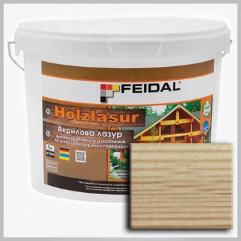 Акриловая лазурь Holzlasur Feidal (бесцветная) 9л