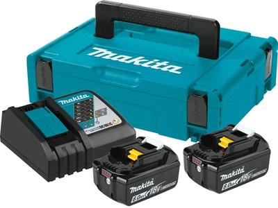 Набор аккумуляторов LXT Makita 198116-4 (18 В, 6 Ач) 2 АКБ BL1860B и Зарядное устройство DC18RC + Makpac кейс (4673)