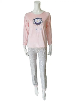 Пижама велюровая Vienetta kids V1070 розово-серая 15-16 лет 152-164см