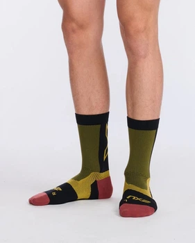 Компрессионные спортивные носки 2XU, Vectr Light Cushion Crew, S (35-38), хаки/черный