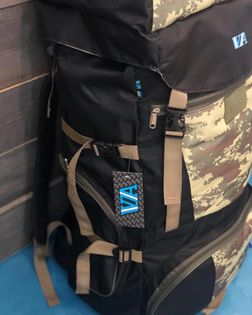 Универсальный туристический рюкзак 85 литров из влагоотталкивающей ткани походный хаки