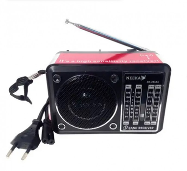 Радиоприёмник портативный колонка Neeka NK-203RB X-Bass Red/Красный