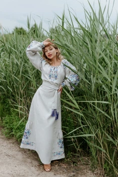 Сукня-вишиванка Vyshyvanka "Петриківський розпис" 50 Сіре 4550