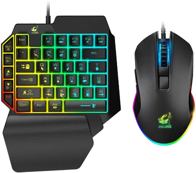 Комплект ‎игровой одноручный клавиатуры c подсветкой UrChoiceLtd T1 Черный