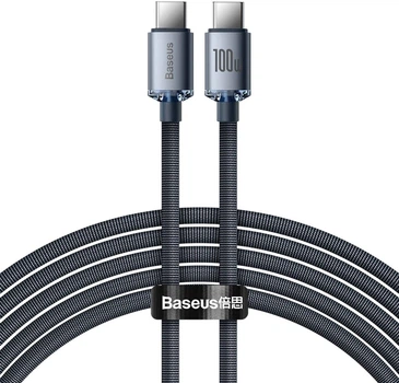 Кабель Baseus Crystal Shine Series Fast Charging Data Cable Type-C to Type-C 100W 1.2 м Black (CAJY000601)