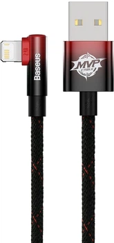 Кабель Baseus MVP 2 Elbow-shaped Fast Charging Data Cable USB to iP 2.4A 2 м Black/Red (CAVP000120)