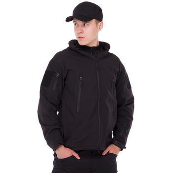 Флісова куртка тактична чоловіча військова Куртка на флісі з капюшоном TACTICAL Чорний (5707) XL