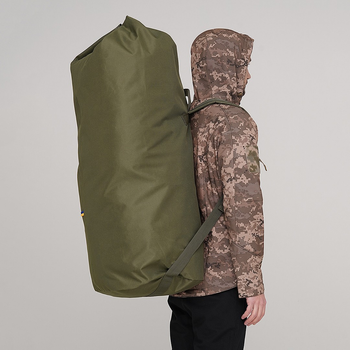 Тактичний баул-рюкзак 65 літрів Олива Oxford 600 D MELGO вологозахисний речовий мішок