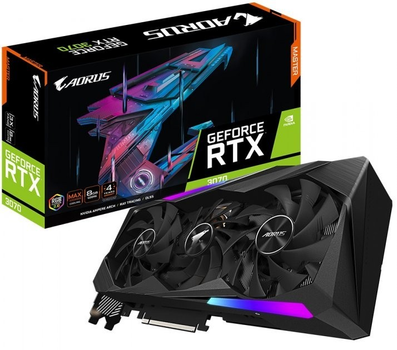 Відеокарта Gigabyte GeForce RTX 3070 AORUS MASTER 8 GB GDDR6 (256 bit) (1‎845/1‎4000) (DisplayPort , HDMI) (GV-N3070AORUS M-8GD) Б/В