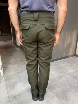 Брюки зимние тактические софтшелл флисовые, размер XL, Олива, утепленные брюки для военных