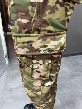 Штани тактичні софтшел із флісом Special, розмір XXL, Мультикам, утеплені штани для військових