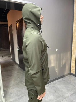 Куртка тактична, Softshell, колір Олива, розмір XL, демісезонна флісова куртка для військових Софтшел