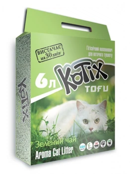 Kotix Тофу Соєвий наповнювач для котячого туалету 6 л, з ароматом зеленого чаю