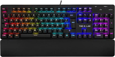 Ігрова клавіатура The G-lab Keyz-Rubidium / Механічна / Red Switches / RGB підсвітка / UKR / Black Б/В