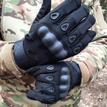 Зимові тактичні військові рукавиці з флісом Delta-Tec чорний розмір L