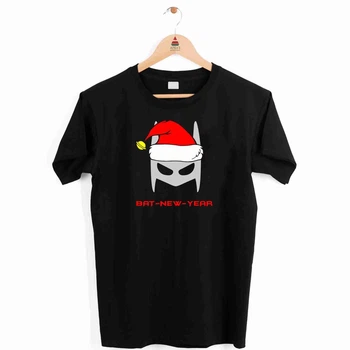 Футболка черная с новогодним принтом "Bat-New-Year. Бэтмен-Новый Год" Push IT XXL