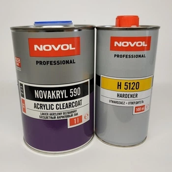 Прозорий акриловий лак NOVOL NOVAKRYL 590 2+1 1 л + затверджувач 0,5 л