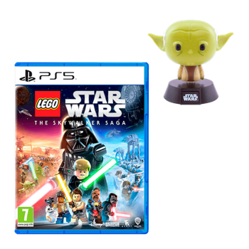 Набор Игра Sony PlayStation 5 Lego Star Wars: The Skywalker Saga Русские Субтитры + Светильник Paladone Yoda Old Icon Green 1шт