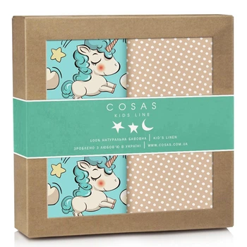 Набор пеленок Cosas BEIGE UNICORN Бязь 80x100 см 2 шт (4822052069806)