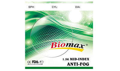 Полімерна лінза BIOMAX ANTI-FOG Ind. 1,56 Ø73-70 (±0,0 / ±4,0)