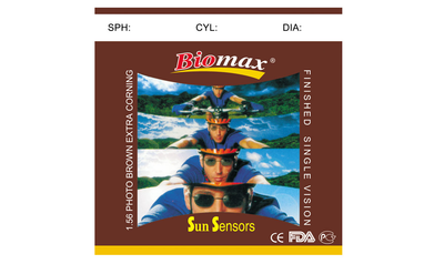 Фотохромна полімерна лінза BIOMAX (корич.) Ind. 1,56 Ø70-65 (-6.5/-10.0)