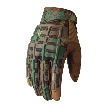 Перчатки Тактические с Пальцами Порезозащитные Противоскользящие ClefersTac MEGL размер ХL - Зеленый Мультикам (5002368)