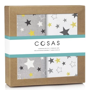 Набор пеленок Cosas YELLOW STARS Бязь 80x100 см 2 шт (4822052062845)