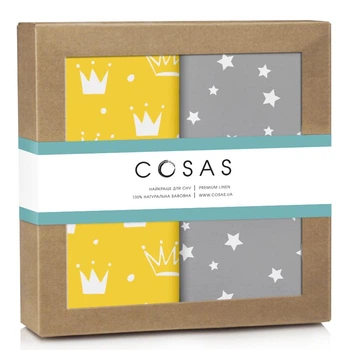 Набор пеленок Cosas YELLOW CROWN Бязь 80x100 см 2 шт (4822052086650)