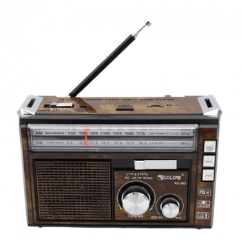 Радиоприёмник колонка с радио FM USB и фонариком Golon RX-382 красная