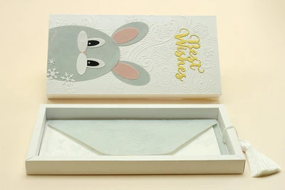 Gift box Winter bunny, листівка + конверт у коробочці. Ручна робота