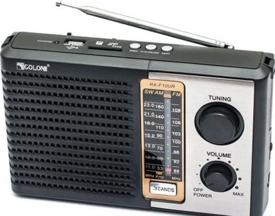 Радіоприймач-колонка акумуляторний Golon F10 MP3 USB SD Чорний (IG748859623)