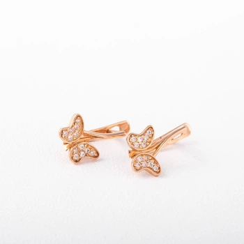 Серьги из золота с куб. циркониями С521