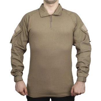 Тактична сорочка Lesko A655 Sand Khaki S чоловіча бавовняна сорочка з кишенями на кнопках на рукавах LOZ